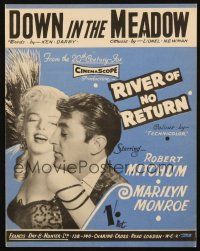 4p282 RIVER OF NO RETURN English sheet music '54 sexy Marilyn Monroe, Mitchum, Down in the Meadow!