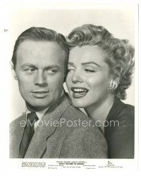 4p146 DON'T BOTHER TO KNOCK 8x10 still '52 great c/u of Richard Widmark & sexy Marilyn Monroe!