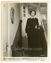 4p492 NUN'S STORY 8.25x10 still '59 religious missionary Audrey Hepburn with suitcase on stairs!
