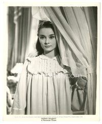 4p498 ROMAN HOLIDAY 8.25x10 still '53 c/u of beautiful Audrey Hepburn behind curtain!