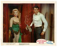 4p144 BUS STOP color 8x10 still '56 sexy Marilyn Monroe in showgirl outfit with Don Murray!