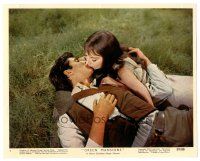 4p479 GREEN MANSIONS color 8x10 still '59 Audrey Hepburn & Anthony Perkins kissing in the grass!