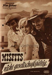 4p189 MISFITS German program '61 Clark Gable, Marilyn Monroe, Clift, John Huston, different!