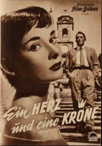 4p578 ROMAN HOLIDAY Film-Buhne German program '53 different images of Audrey Hepburn & Gregory Peck