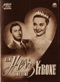 4p577 ROMAN HOLIDAY Das Neue German program '53 different images of Audrey Hepburn & Gregory Peck!