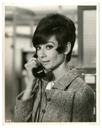 4p523 HOW TO STEAL A MILLION German 8x10.25 still '66 c/u of sexy Audrey Hepburn talking on phone!