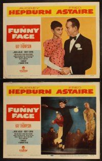 4p459 FUNNY FACE 8 LCs '57 Audrey Hepburn & Fred Astaire dancing, directed by Stanley Donen!