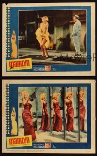 4p121 MARILYN 3 LCs '63 includes classic image of sexy Monroe's skirt blowing from Seven Year Itch!