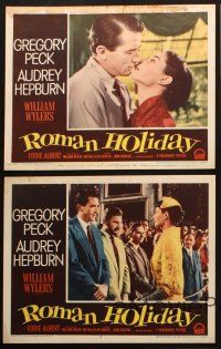4p466 ROMAN HOLIDAY 5 LCs '53 Gregory Peck, beautiful Audrey Hepburn, directed by William Wyler!