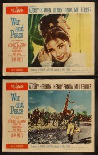 4p464 WAR & PEACE 8 LCs '56 Audrey Hepburn, Henry Fonda & Mel Ferrer, Leo Tolstoy epic!