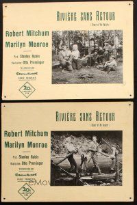 4p093 RIVER OF NO RETURN set of 7 Swiss LCs '54 Marilyn Monroe, Mitchum, Preminger, different!