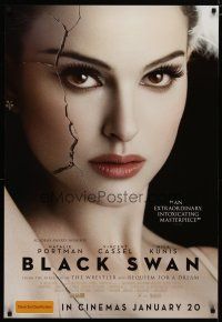 4r052 BLACK SWAN advance DS Aust 1sh '10 image of cracked ballet dancer Natalie Portman!