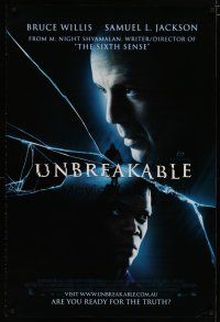 4r058 UNBREAKABLE DS Aust 1sh '00 M. Night Shyamalan directed, Bruce Willis, Samuel L. Jackson!