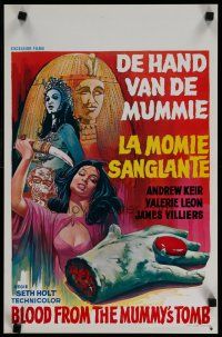 4r255 BLOOD FROM THE MUMMY'S TOMB Belgian '72 AIP, art of sexy women & severed hand!