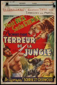 4r280 JUNGLE TERROR Belgian '46 Frank Buck & Sasha Siemel, The Tiger Man!