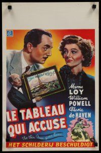 4r312 THIN MAN GOES HOME Belgian '48 art of William Powell & Myrna Loy close up and spanking!