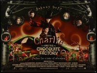 4r717 CHARLIE & THE CHOCOLATE FACTORY DS British quad '05 Tim Burton directed, Depp as Willy Wonka!