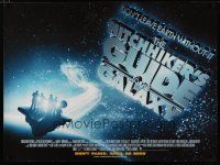 4r743 HITCHHIKER'S GUIDE TO THE GALAXY advance DS British quad '05 Sam Rockwell, Zooey Deschanel!