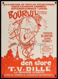 4r341 BIG WASH Danish '69 Bourvil, Franci Blanche, wacky artwork!