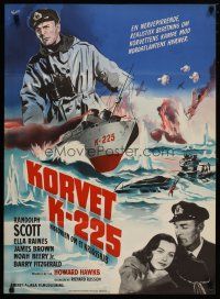 4r348 CORVETTE K-225 Danish '50 Randolph Scott, Navy ship, really cool seafaring art by Wenzel!
