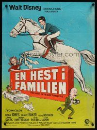 4r366 HORSE IN THE GRAY FLANNEL SUIT Danish '71 Walt Disney, Dean Jones, wacky artwork of cast!