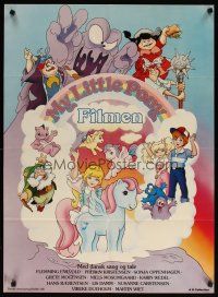 4r385 MY LITTLE PONY Danish '86 cartoon, artwork of white & pink ponies and more!