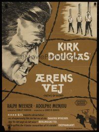 4r393 PATHS OF GLORY Danish '59 Stanley Kubrick, different Wenzel artwork of Kirk Douglas!