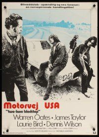 4r421 TWO-LANE BLACKTOP Danish '71 James Taylor is the driver, Warren Oates is GTO, Laurie Bird