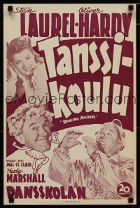 4r160 DANCING MASTERS Finnish '43 wacky Stan Laurel & Oliver Hardy, pretty Trudy Marshall!