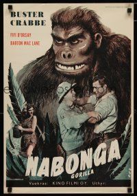 4r175 NABONGA Finnish '44 great image of Buster Crabbe fighting, art of giant gorilla!