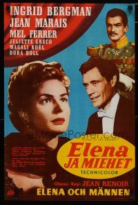 4r178 PARIS DOES STRANGE THINGS Finnish '57 Jean Renoir's Elena et les hommes, Ingrid Bergman!