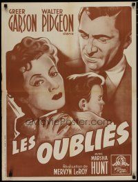 4r558 BLOSSOMS IN THE DUST French 23x32 R50s art of Greer Garson w/baby + c/u Walter Pidgeon!