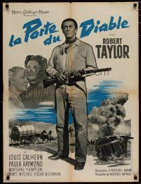 4r572 DEVIL'S DOORWAY French 23x32 '50 cool art of Robert Taylor w/rifle, Anthony Mann!
