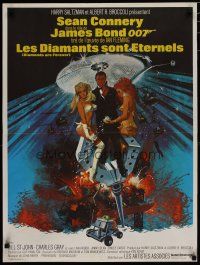 4r573 DIAMONDS ARE FOREVER French 23x32 '71 art of Sean Connery as James Bond by Robert McGinnis!