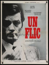 4r575 DIRTY MONEY French 23x32 '72 Jean-Pierre Melville's Un Flic, smoking Alain Delon close-up!