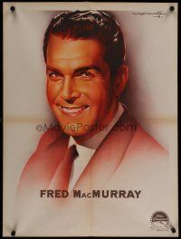 4r579 FRED MACMURRAY French 23x32 '40s wonderful Soubie portrait art of smiling Paramount star!