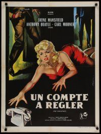 4r589 IT TAKES A THIEF French 23x32 '60 art of Jayne Mansfield reaching for phone by Jean Mascii!