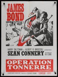4r620 THUNDERBALL French 23x32 R60s art of Sean Connery as secret agent James Bond 007!