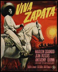 4r678 VIVA ZAPATA French 15x21 R60s Boris Grinsson artwork of Marlon Brando in title role!