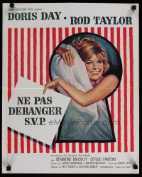 4r638 DO NOT DISTURB French 15x21 '65 great Grinsson art of pretty Doris Day in bed!
