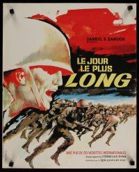 4r662 LONGEST DAY French 15x21 '62 incredible completely different art by Vanni Tealdi!