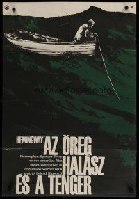 4r014 OLD MAN & THE SEA Hungarian 22x32 '58 John Sturges, Spencer Tracy, Ernest Hemingway novel!