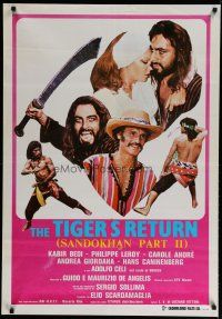 4r191 TIGER'S RETURN Italian 1sh '70s Philippe Leroy, Carole Andre, Kabir Bedi as Sandokan!