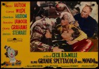 4r202 GREATEST SHOW ON EARTH Italian photobusta R62 circus classic,Charlton Heston, James Stewart!