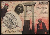 4r479 DANTON Polish 27x38 '83 Andrzej Wajda, wild art of Gerard Depardieu by Pagowski!