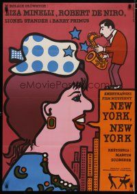 4r501 NEW YORK NEW YORK Polish 27x38 '78 Mlodozeniec art of De Niro & singing Liza Minnelli!