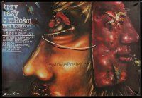 4r523 THREE TIMES ABOUT LOVE Polish 27x38 '83 wild Socha art of mask & much more!