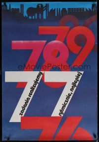 4r533 ZADANIA REALIZUJEMY RYTMICZNIE NAJLEPIEJ Polish 27x38 '76 cool Terechowicz art!