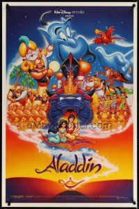4s024 ALADDIN DS 1sh '92 classic Walt Disney Arabian fantasy cartoon, great art of cast!
