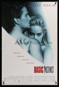 4s055 BASIC INSTINCT 1sh '92 Paul Verhoeven directed, Michael Douglas & sexy Sharon Stone!